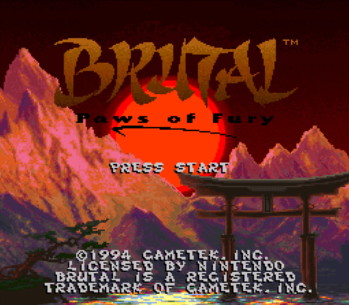 Brutal Paws of Fury Title Screen